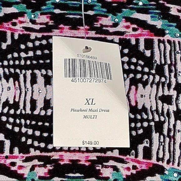 Boston Proper Pinwheel Multi Color Maxi Dress - Picture 5 of 5